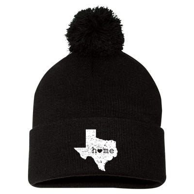 Texas Home Distressed Tx Map With Heart Pom Pom 12in Knit Beanie