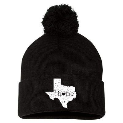 Texas Home Distressed Tx Map With Heart Pom Pom 12in Knit Beanie