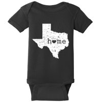 Texas Home Distressed Tx Map With Heart Baby Bodysuit
