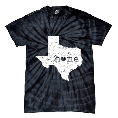 Texas Home Distressed Tx Map With Heart Tie-Dye T-Shirt