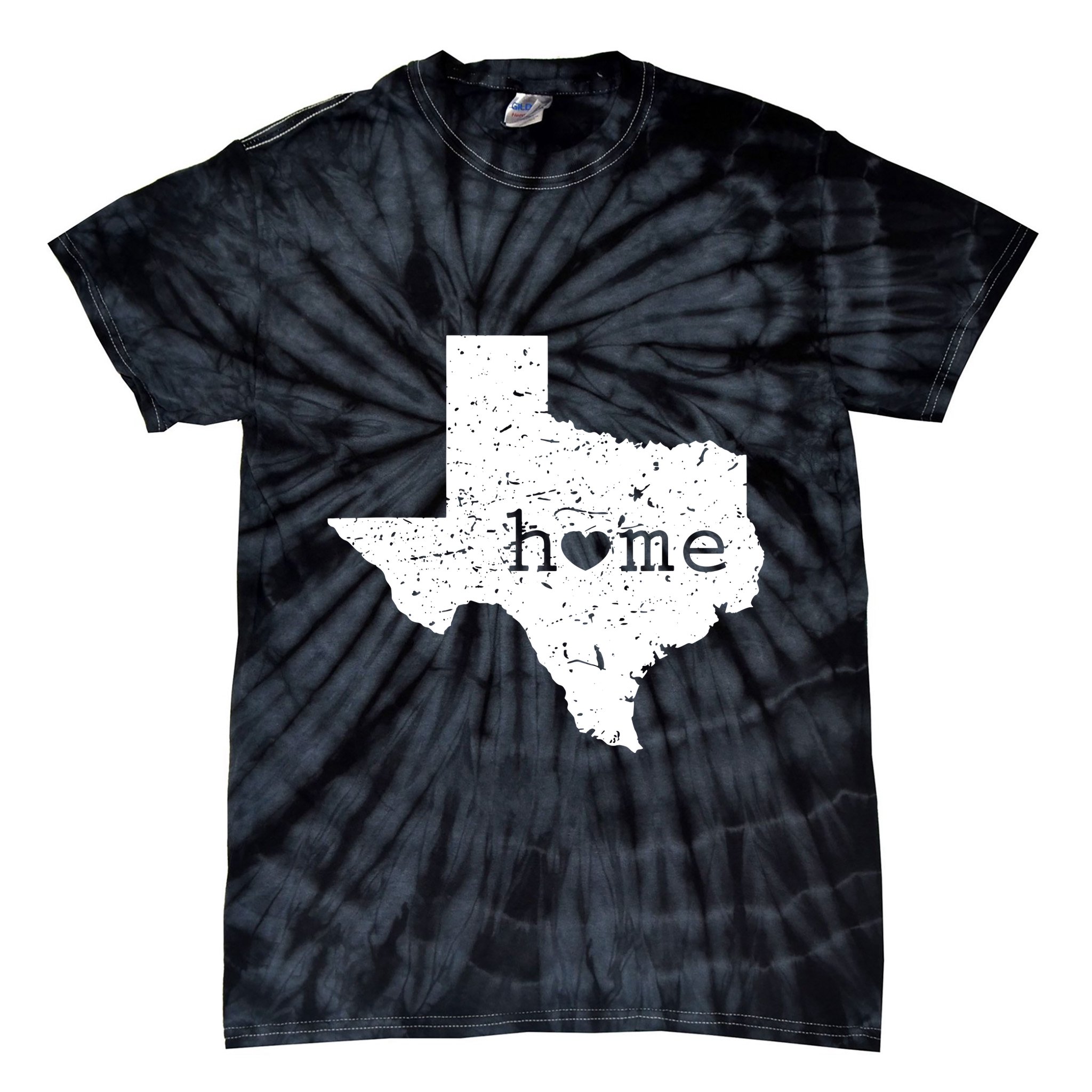 Texas Home Distressed Tx Map With Heart Tie-Dye T-Shirt
