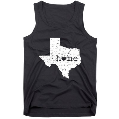 Texas Home Distressed Tx Map With Heart Tank Top