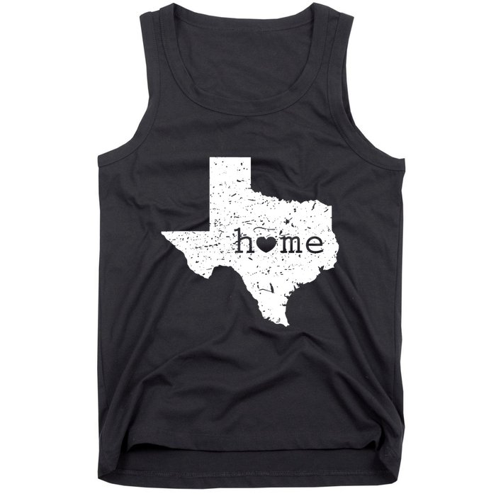 Texas Home Distressed Tx Map With Heart Tank Top