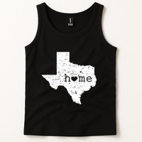 Texas Home Distressed Tx Map With Heart Tank Top