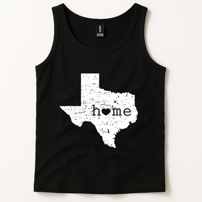 Texas Home Distressed Tx Map With Heart Tank Top