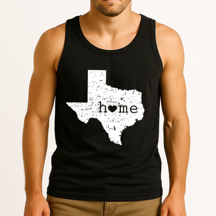 Texas Home Distressed Tx Map With Heart Tank Top