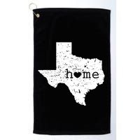 Texas Home Distressed Tx Map With Heart Golf Towel