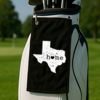 Texas Home Distressed Tx Map With Heart Golf Towel