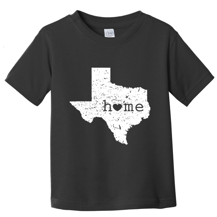Texas Home Distressed Tx Map With Heart Toddler T-Shirt