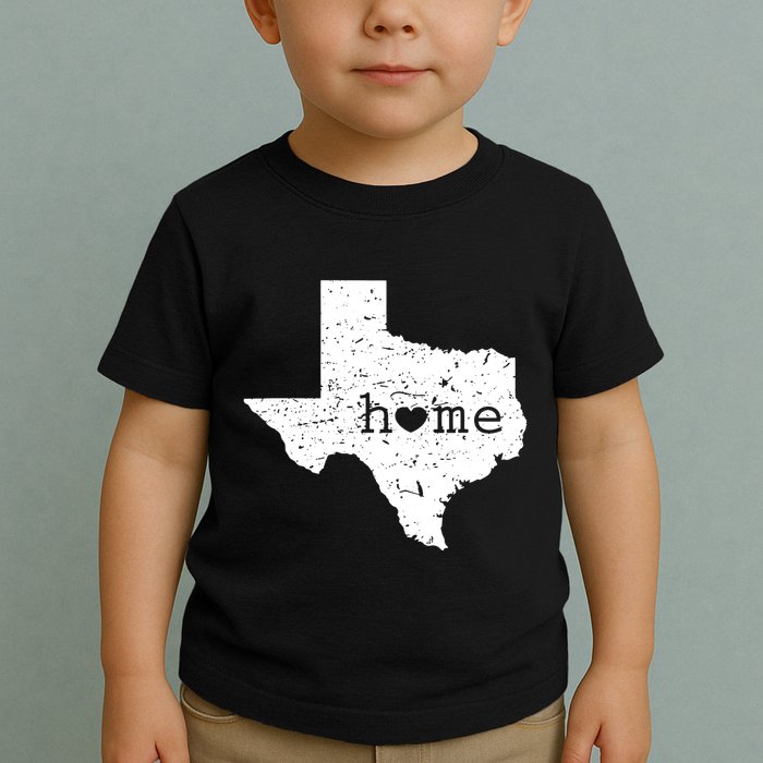 Texas Home Distressed Tx Map With Heart Toddler T-Shirt