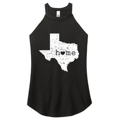 Texas Home Distressed Tx Map With Heart Women's Perfect Tri Rocker Tank