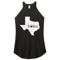 Texas Home Distressed Tx Map With Heart Women's Perfect Tri Rocker Tank