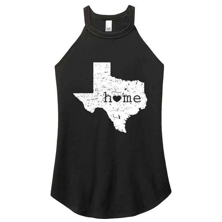 Texas Home Distressed Tx Map With Heart Women's Perfect Tri Rocker Tank