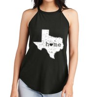 Texas Home Distressed Tx Map With Heart Women's Perfect Tri Rocker Tank