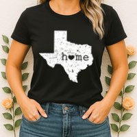 Texas Home Distressed Tx Map With Heart Womens T-Shirt