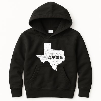 Texas Home Distressed Tx Map With Heart Kids Hoodie