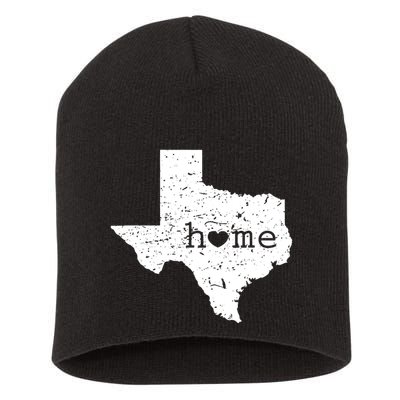 Texas Home Distressed Tx Map With Heart Short Acrylic Beanie