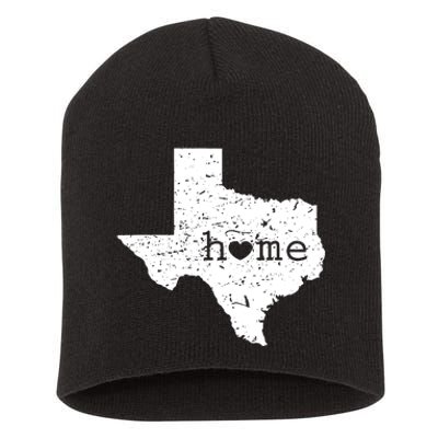 Texas Home Distressed Tx Map With Heart Short Acrylic Beanie