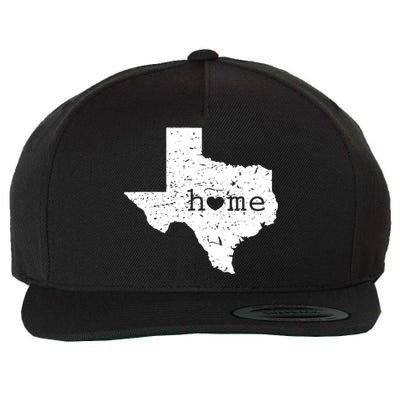 Texas Home Distressed Tx Map With Heart Wool Snapback Cap