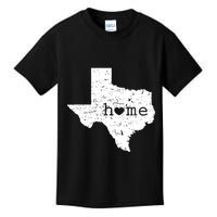 Texas Home Distressed Tx Map With Heart Kids T-Shirt
