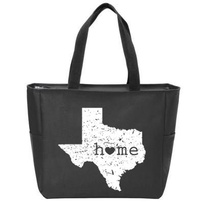 Texas Home Distressed Tx Map With Heart Zip Tote Bag