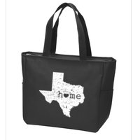 Texas Home Distressed Tx Map With Heart Zip Tote Bag