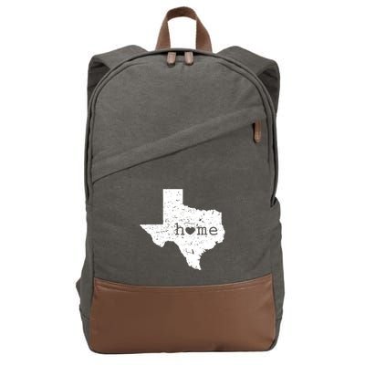 Texas Home Distressed Tx Map With Heart Cotton Canvas Backpack