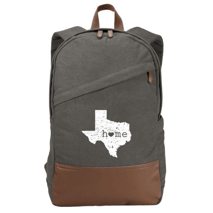 Texas Home Distressed Tx Map With Heart Cotton Canvas Backpack