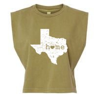 Texas Home Distressed Tx Map With Heart Garment-Dyed Women's Muscle Tee