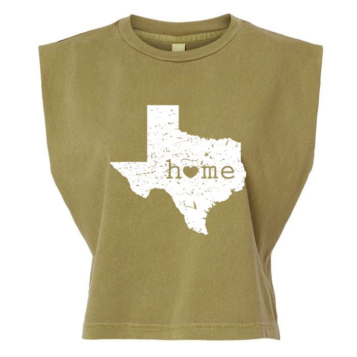 Texas Home Distressed Tx Map With Heart Garment-Dyed Women's Muscle Tee