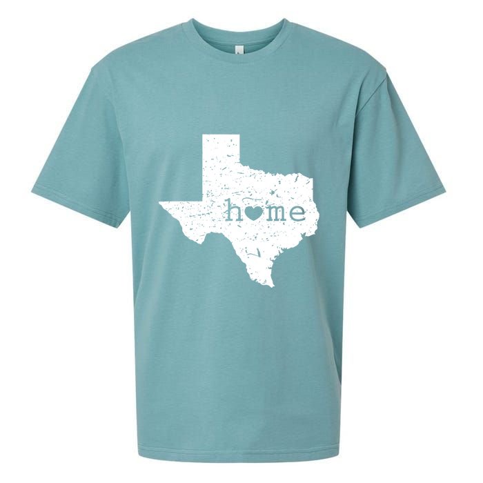 Texas Home Distressed Tx Map With Heart Sueded Cloud Jersey T-Shirt