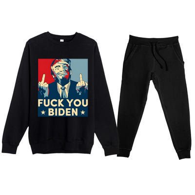 Trump Hope Design Fuck You Biden Premium Crewneck Sweatsuit Set