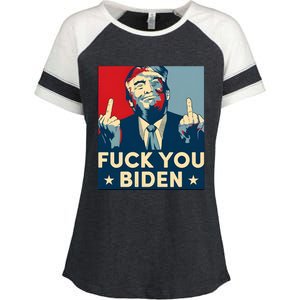 Trump Hope Design Fuck You Biden Enza Ladies Jersey Colorblock Tee