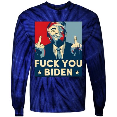 Trump Hope Design Fuck You Biden Tie-Dye Long Sleeve Shirt