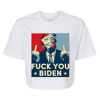 Trump Hope Design Fuck You Biden Bella+Canvas Jersey Crop Tee