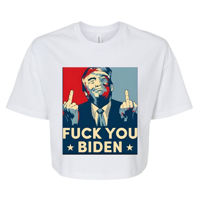 Trump Hope Design Fuck You Biden Bella+Canvas Jersey Crop Tee