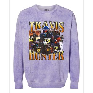 Travis Hunter Design 90s Graphic Funny Colorblast Crewneck Sweatshirt