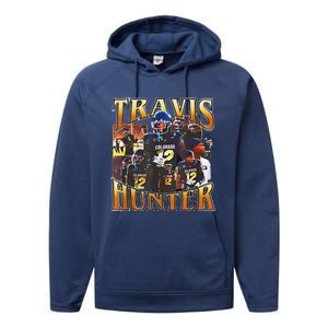 Travis Hunter Design 90s Graphic Funny Performance Fleece Hoodie