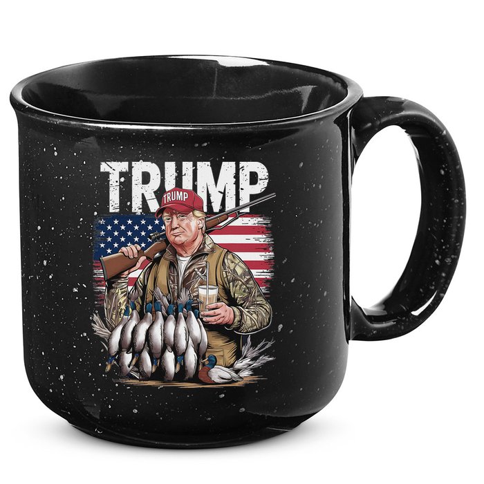 Trump Hunting Duck Hello Hunting Camo Hunting 15oz Campfire Ceramic Mug