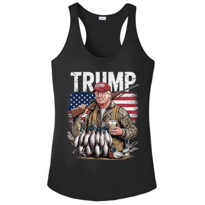 Trump Hunting Duck Hello Hunting Camo Hunting Ladies PosiCharge Competitor Racerback Tank