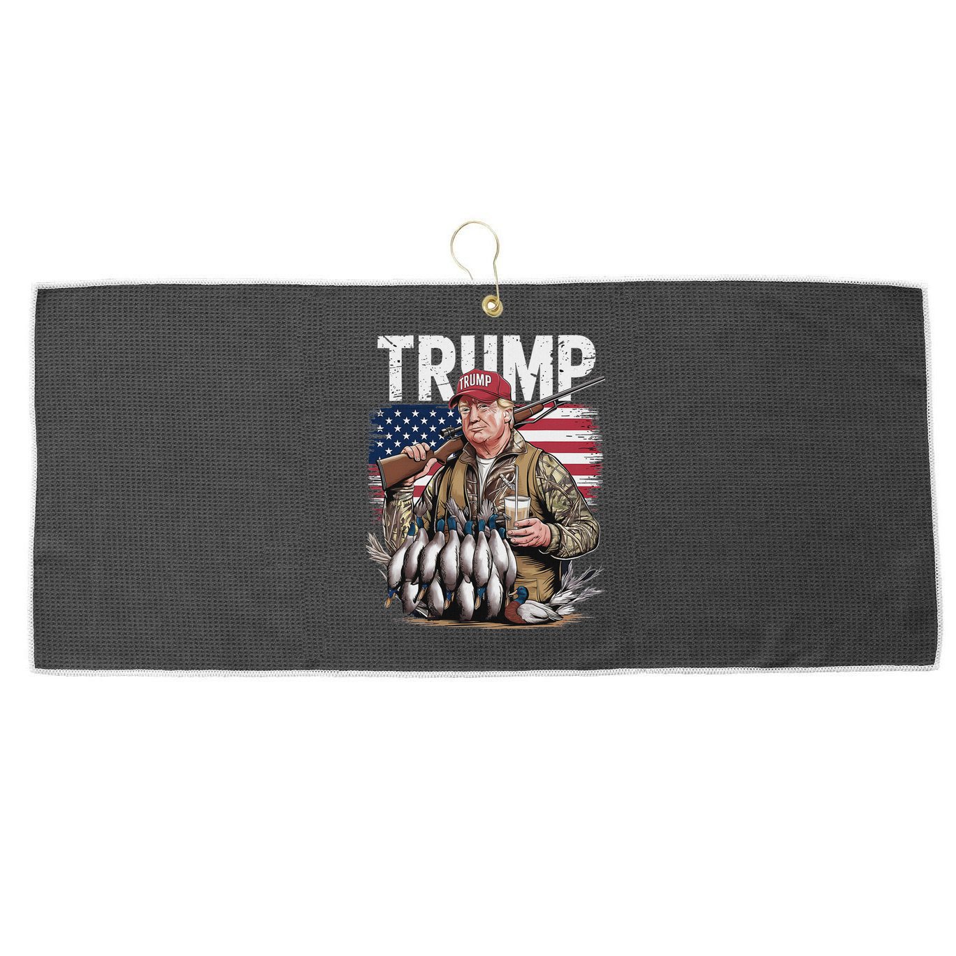 Trump Hunting Duck Hello Hunting Camo Hunting Large Microfiber Waffle Golf Towel