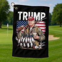 Trump Hunting Duck Hello Hunting Camo Hunting Golf Towel