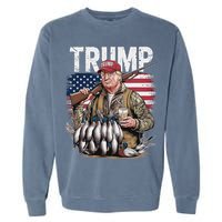 Trump Hunting Duck Hello Hunting Camo Hunting Garment-Dyed Sweatshirt