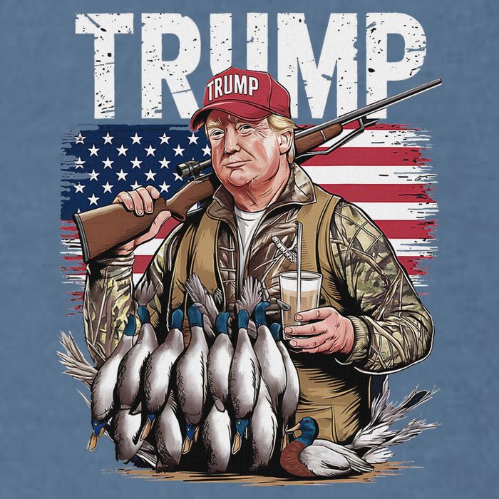 Trump Hunting Duck Hello Hunting Camo Hunting Garment-Dyed Sweatshirt