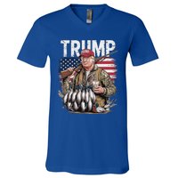 Trump Hunting Duck Hello Hunting Camo Hunting V-Neck T-Shirt