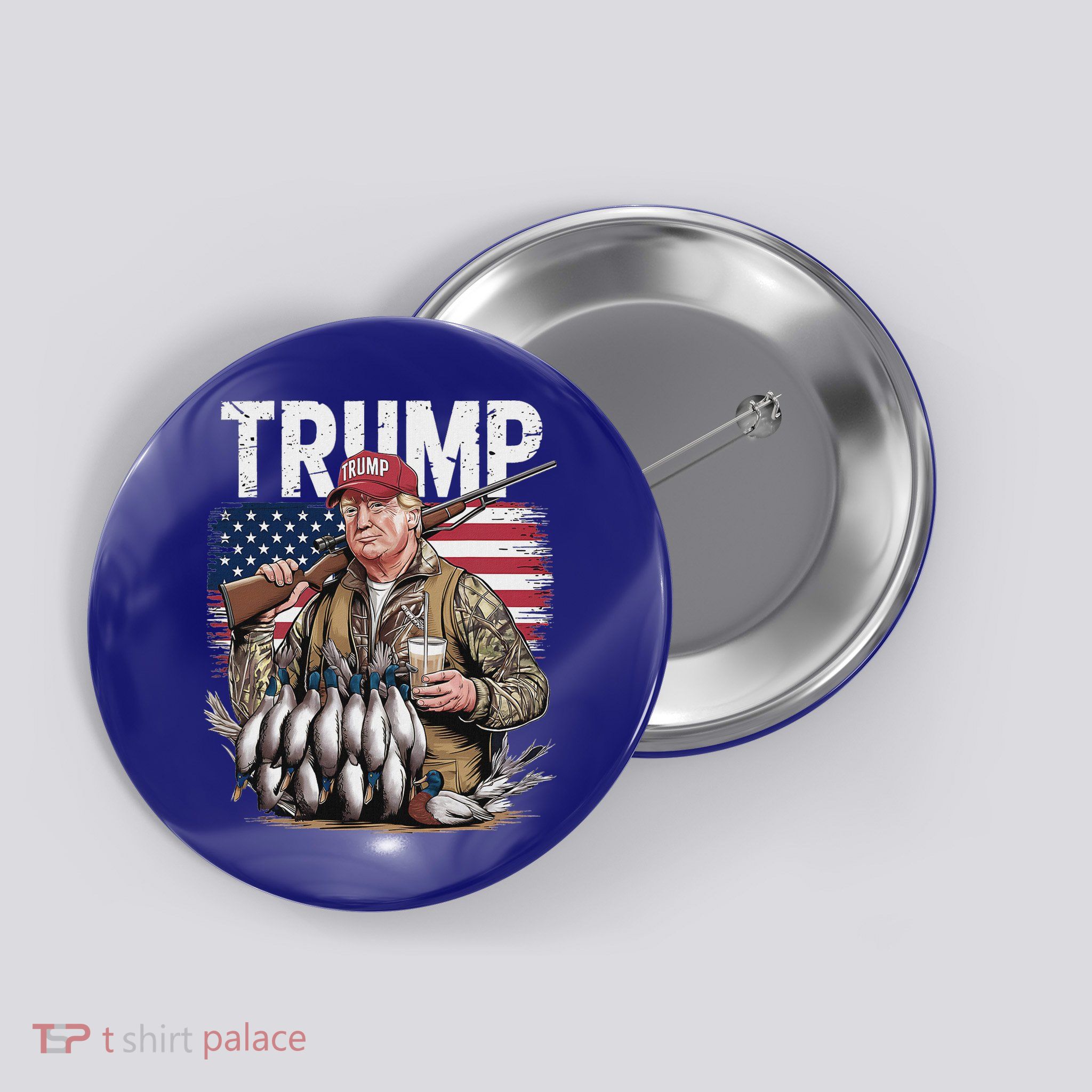 Trump Hunting Duck Hello Hunting Camo Hunting Button