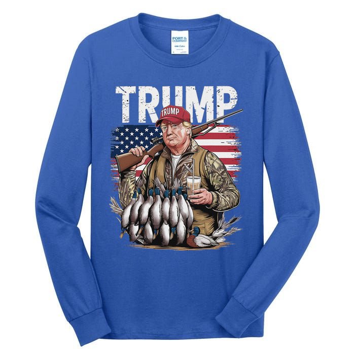 Trump Hunting Duck Hello Hunting Camo Hunting Tall Long Sleeve T-Shirt