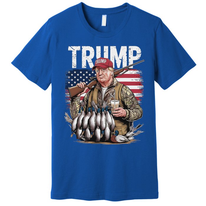 Trump Hunting Duck Hello Hunting Camo Hunting Premium T-Shirt