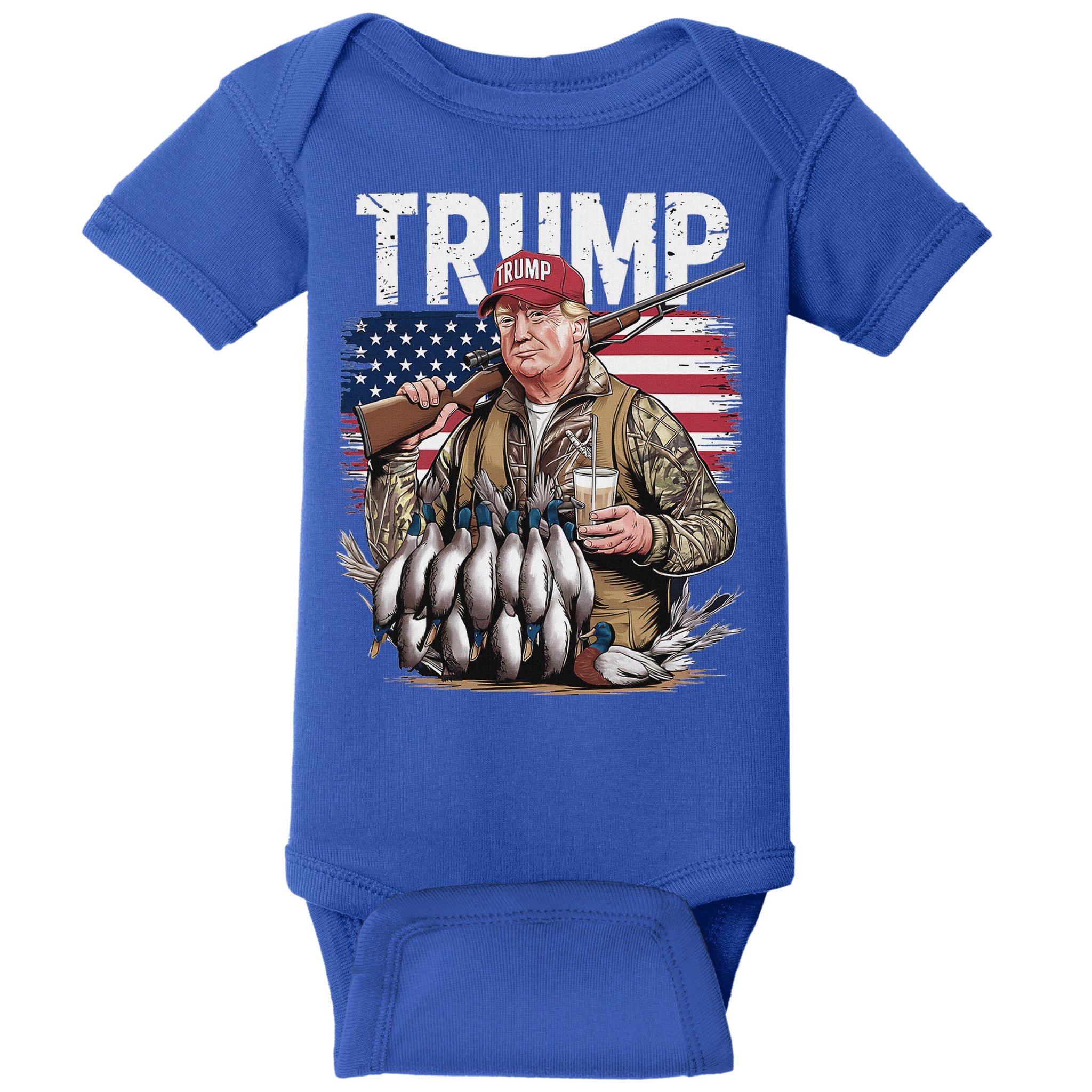 Trump Hunting Duck Hello Hunting Camo Hunting Baby Bodysuit