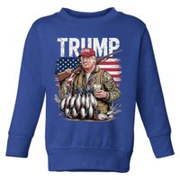 Trump Hunting Duck Hello Hunting Camo Hunting Toddler Sweatshirt